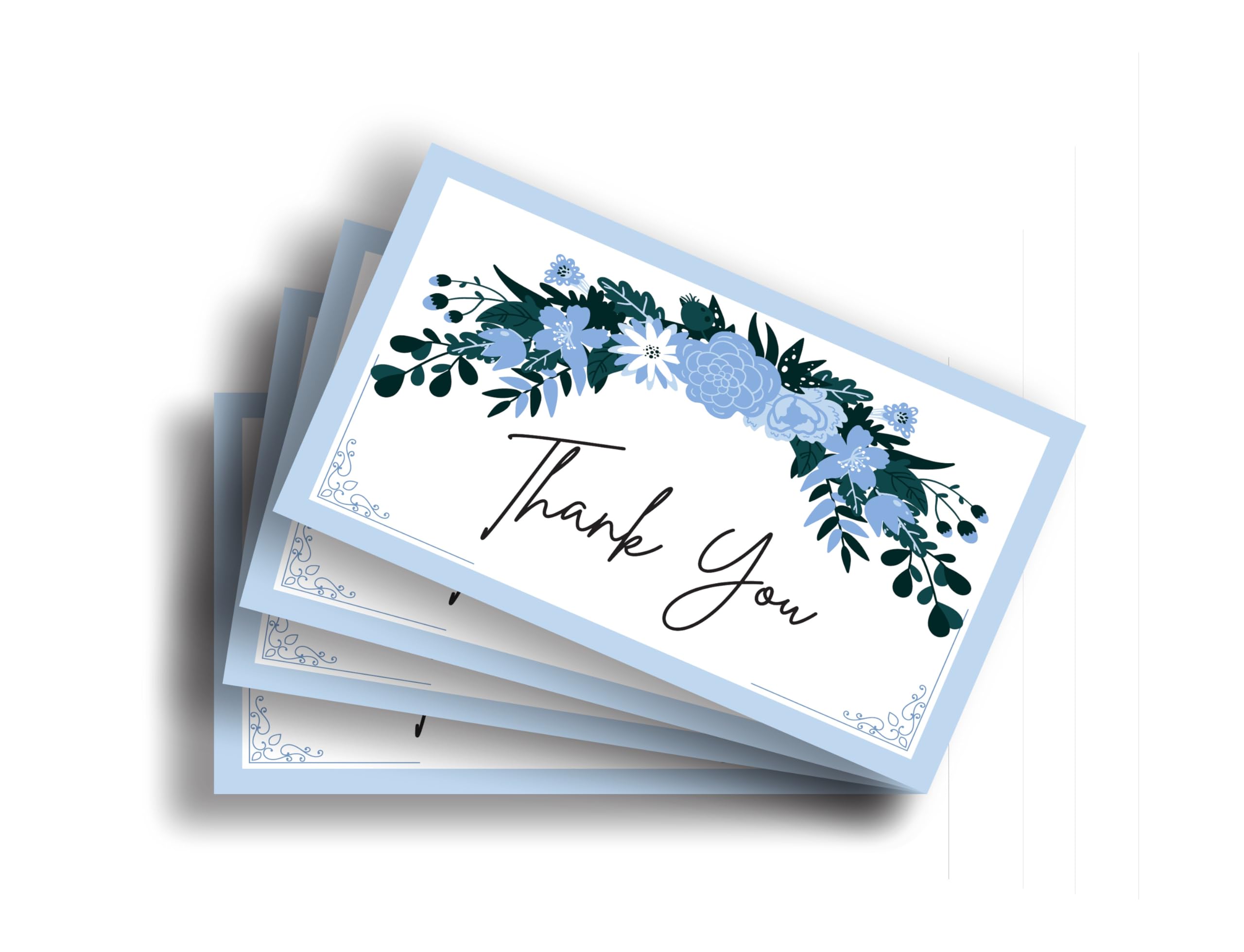 Bleus Thank You Card (Pack of 50), Size- 3.5x2 inch, One Side